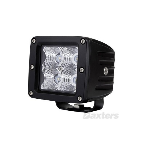 LED Work Light Square Spot Beam 10-30V 4 x 3W LEDs 12W 1280lm IP67 80x82x87mm Roadvision