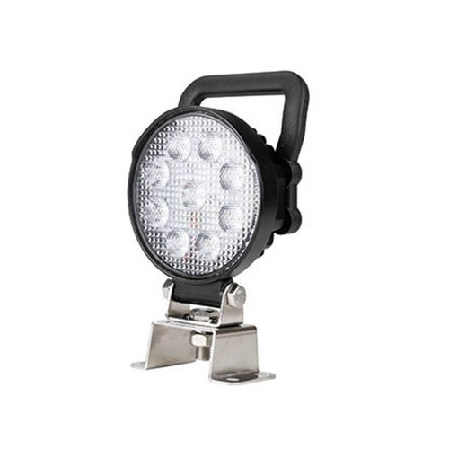 Roadvision LED Work Light Round Flood Beam 10-30V 14 x 1.5W LED's 14W 1250lm IP67 107x42x133mm Handle & Switch Roadvision