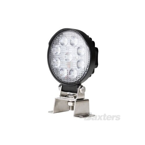 LED Work Light Round Flood Beam 10-30V 9 x 1.5W LED's 14W 1250lm IP67 107x42x133mm Roavision