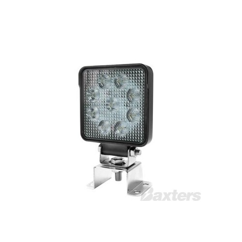 LED Work Light Square Flood Beam 10-30V 9 x 1.5W LED's 14W 1210lm IP67 100x40x129mm Roadvision