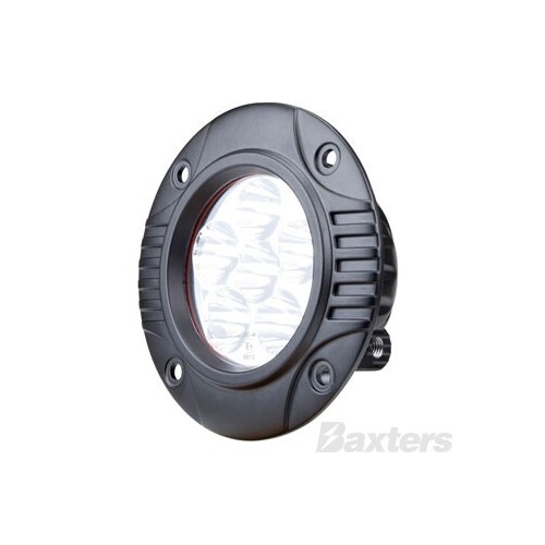 LED Work Light Round Spot Beam Flush Mount 10-30V 6 x 3W Osram HL LEDs 18W 1500lm IP67 122x60mm Roadvision