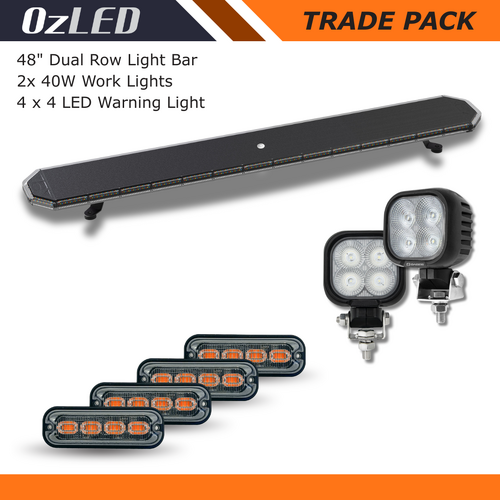 Trade Pack1 – 48" LED Light Bar + 2 Work & 4 Warning Lights