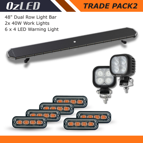 Trade Pack2 – 48" LED Light Bar + 2 Work & 6 Warning Lights