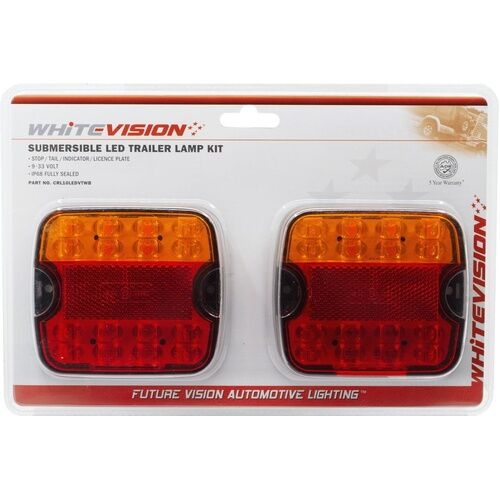 Led Trailer Lamp Twin Pack Submersible 9-33V Stop/Tail/Indicator/Reflector/Licence Multimount