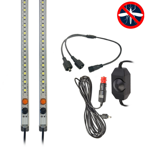 12V Orange / White Rigid LED Campsite Light Kit - 2 x 600mm (60cm)