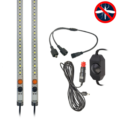 12V Orange / White Rigid LED Campsite Light Kit - 2 x 600mm (60cm) 