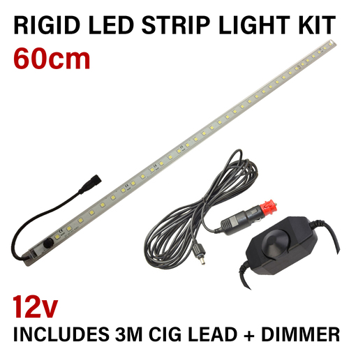 White Rigid 12 Volt LED Campsite Strip Light Kit 600mm